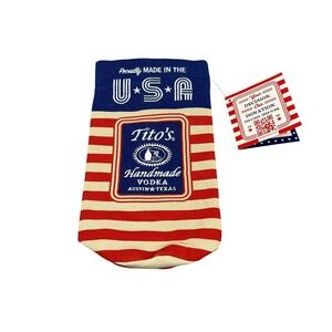 Titos Handmade‎ Vodka Bag Canvas Burlap Gift Rustic Americana Barware